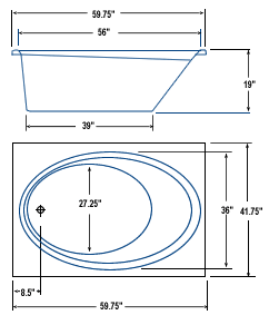 42x60 Oval Bathtub BR-33 - Image 4